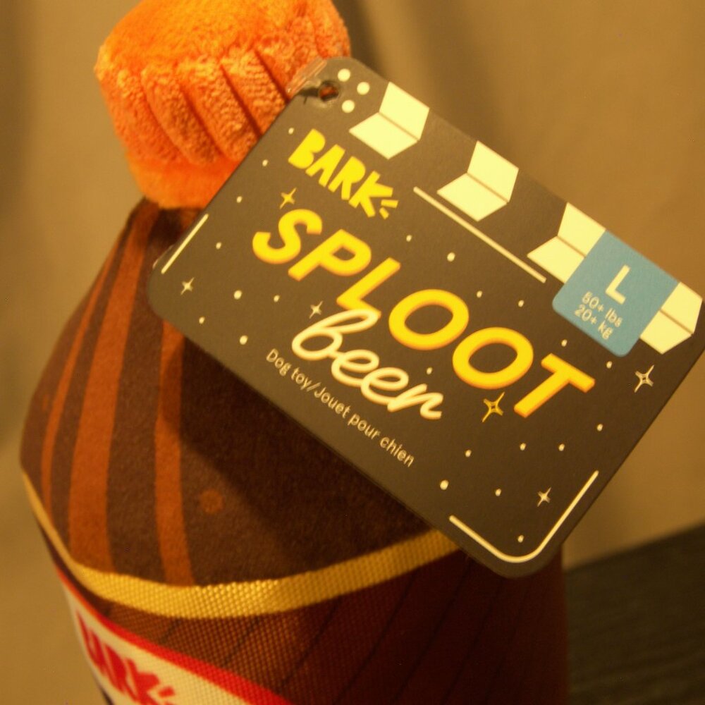 Bark Sploot Beer Plush Toy - Brown and Orange - Picture 2 of 5